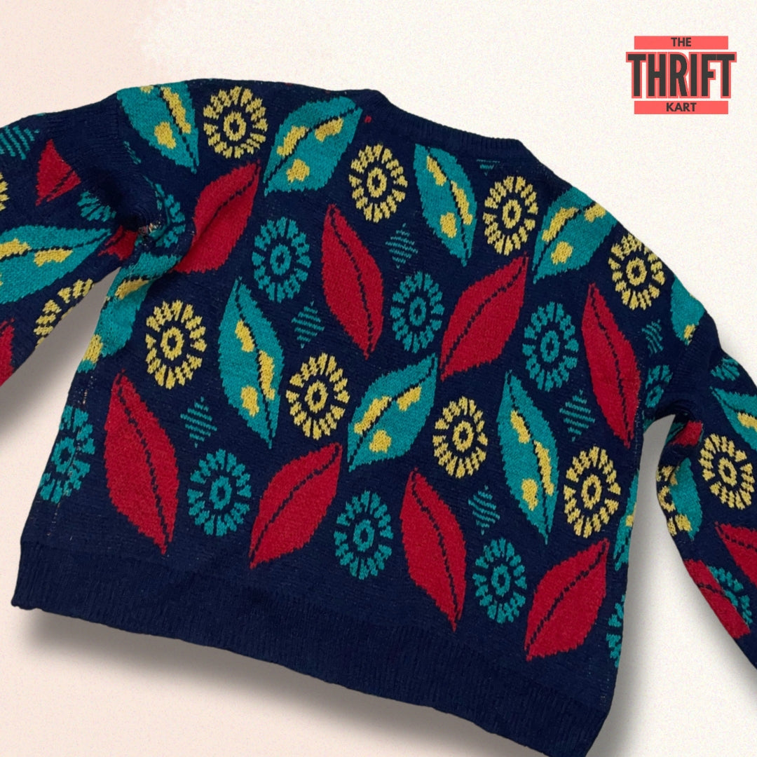 The Thrift Kart Floral Vibe Sweater | Made in UK