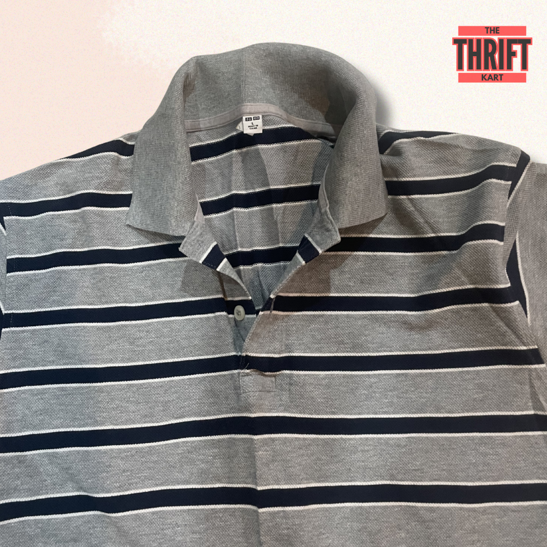 Uniqlo Stripped Dual Tone Polo | Made in Japan