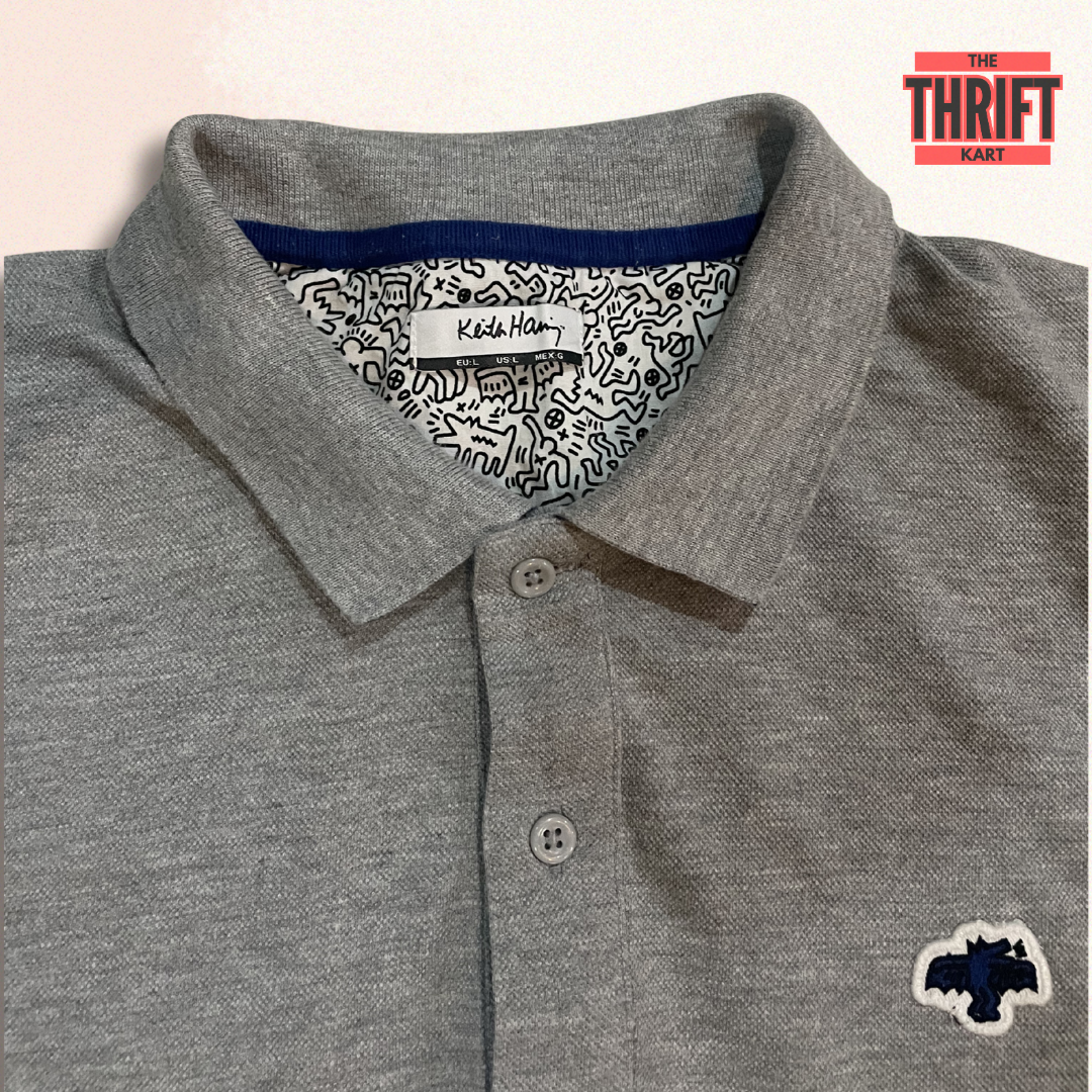 Keith Haring Solid Grey Polo | Made in Korea