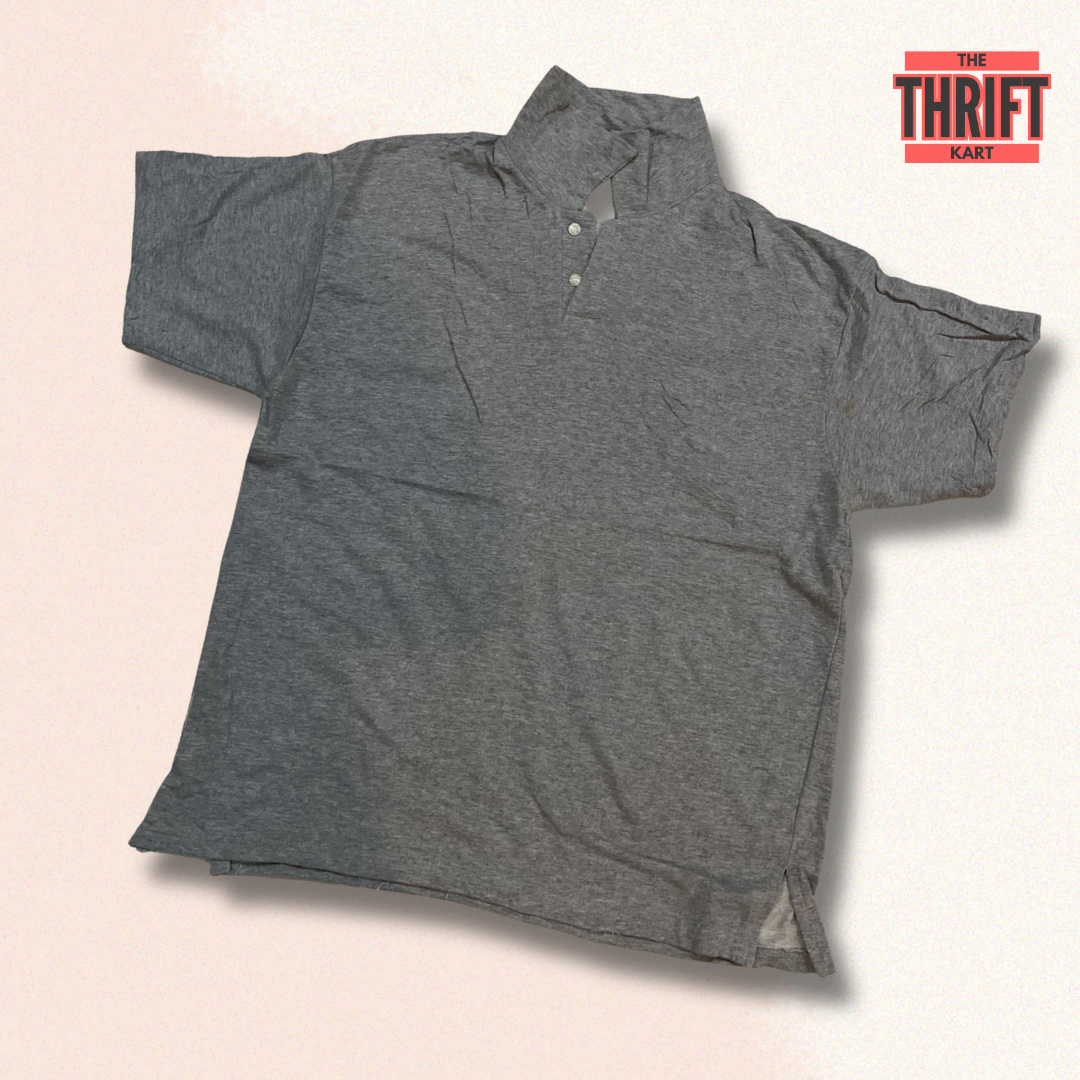 Bucket List Textured Grey Polo | Made in Korea