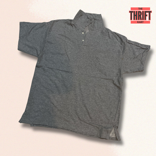 Bucket List Textured Grey Polo | Made in Korea