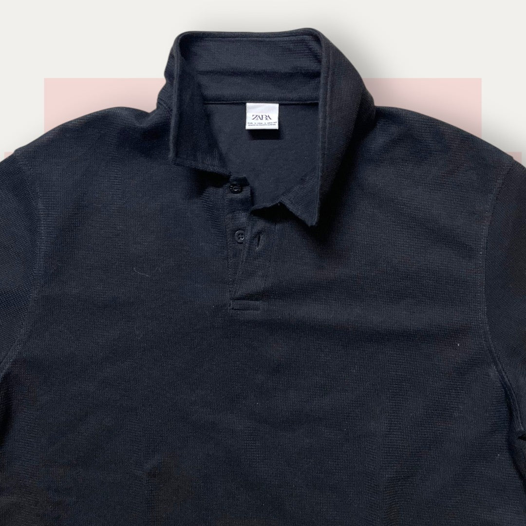 Zara Knitted Black Polo | Made in Italy
