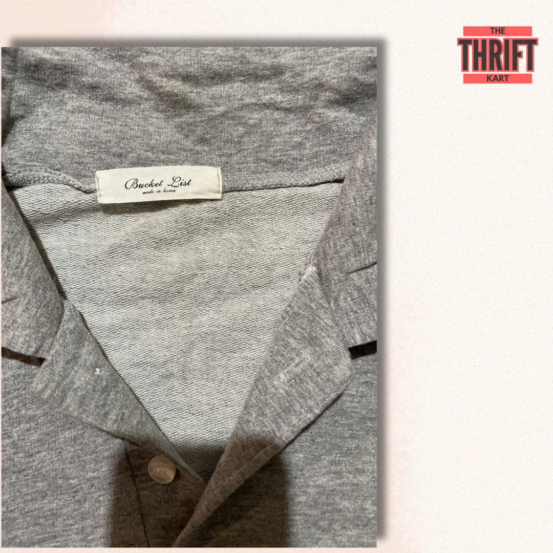 Bucket List Textured Grey Polo | Made in Korea