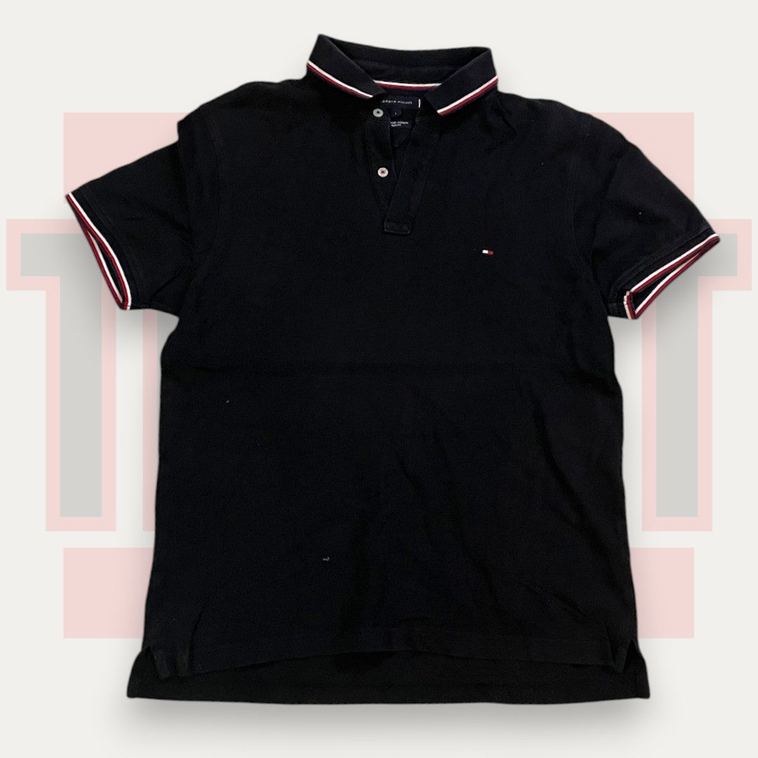 Tommy Hilfiger Gentleman Black Polo | Made in Italy