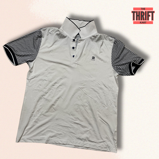 Arnaldo Bassini White Dual Tone Golf Polo | Made in Italy