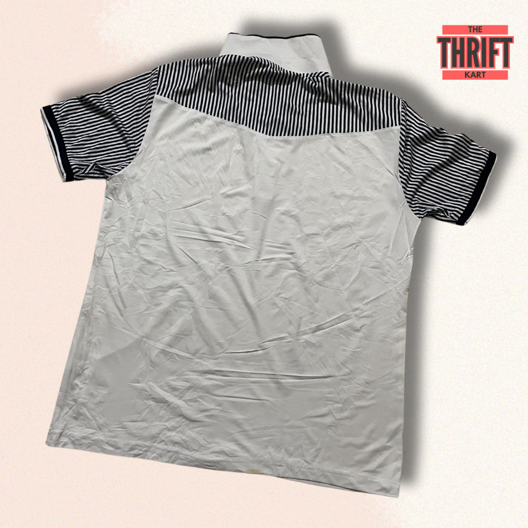 Arnaldo Bassini White Dual Tone Golf Polo | Made in Italy