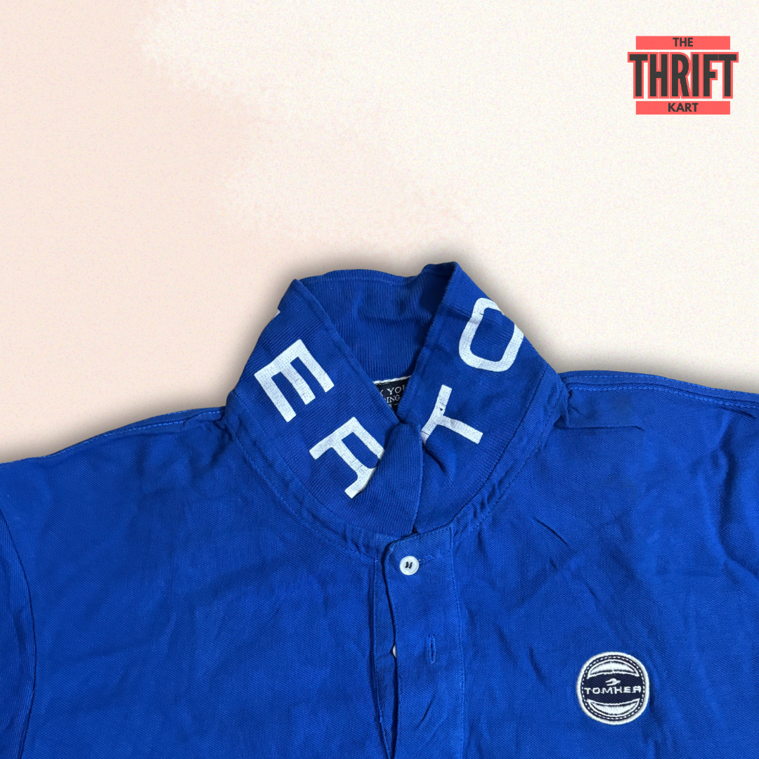 Tomhere Blue Collared Oversized Tee | Made in Malaysia