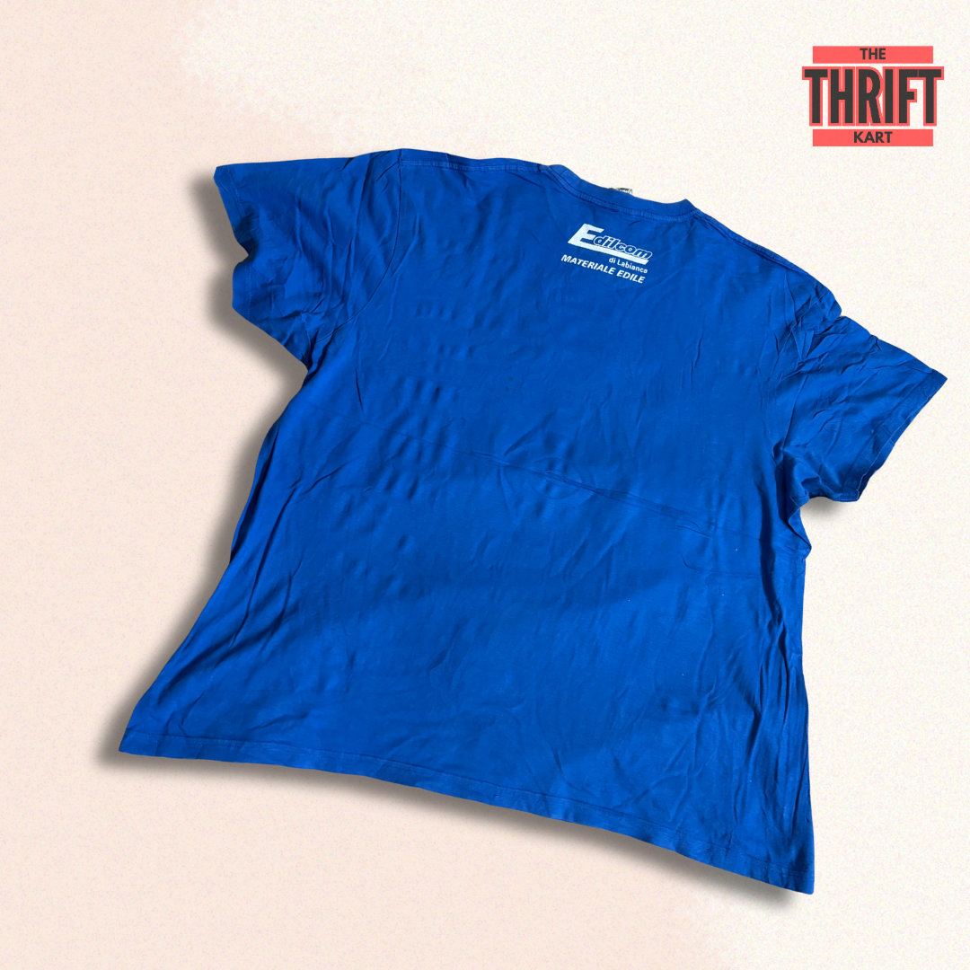 The Thrift Kart Blue Oversized Tee | Made in China