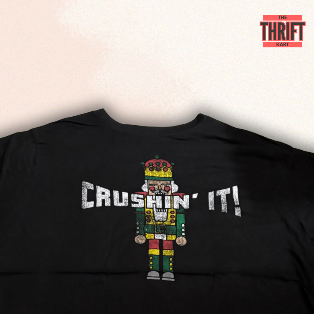 Thrift Kart Black Oversized Tee | Made in China