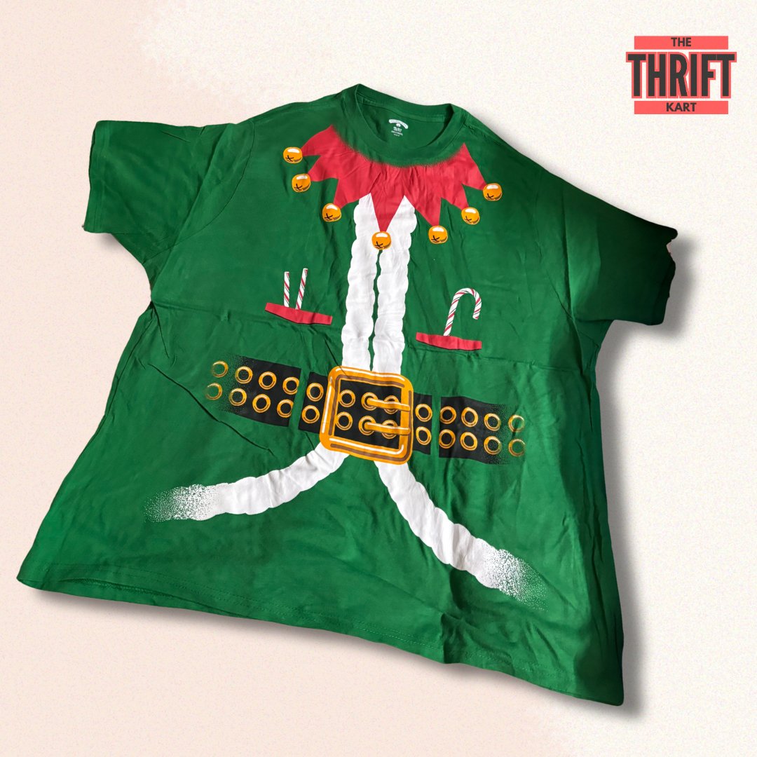 Holiday Time Santa Oversized Christmas Tee | Made in USA