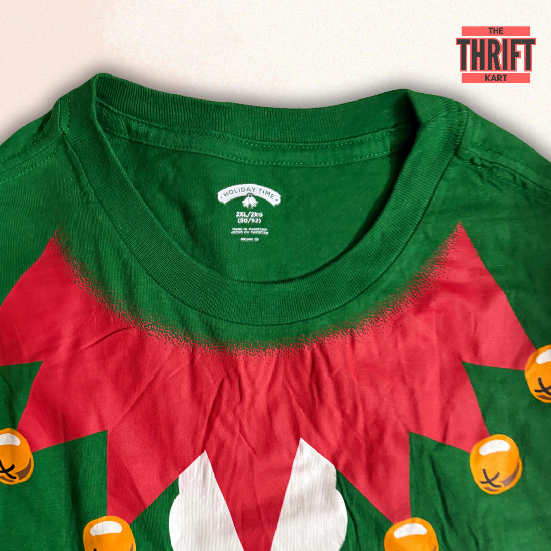 Holiday Time Santa Oversized Christmas Tee | Made in USA